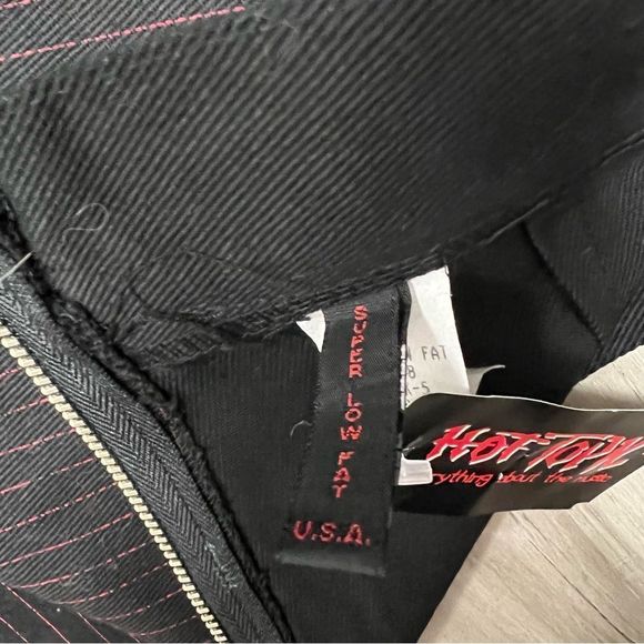 NWT vintage Black red pinstripe bondage skirt Super Low Fat for hot topic sz S - Picture 8 of 10